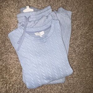 Powder Blue Knit Loungewear Set